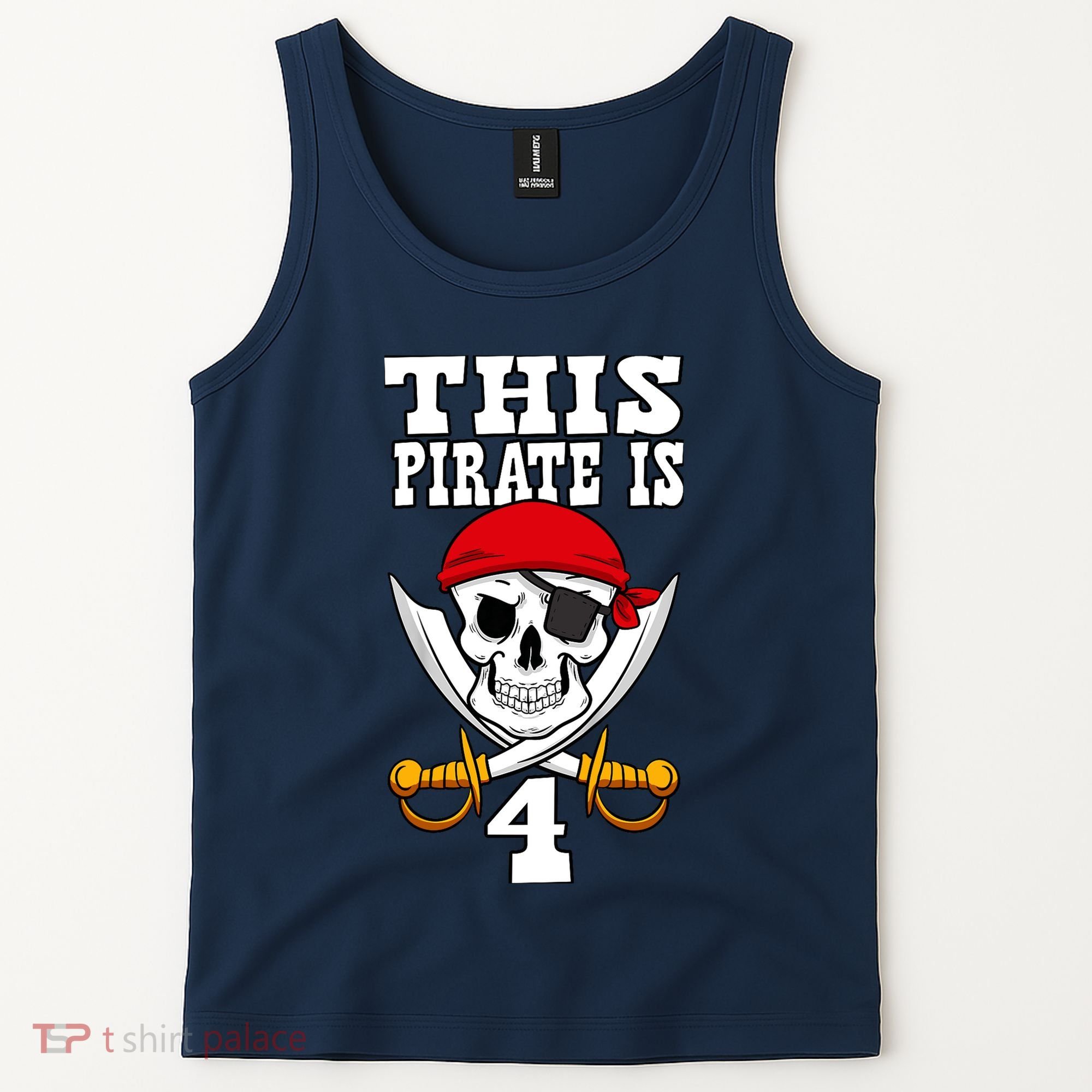 This Pirate Is 4 Pirate Themed 4th Birthday Party Boy Tank Top