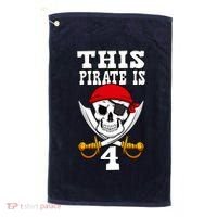 This Pirate Is 4 Pirate Themed 4th Birthday Party Boy Golf Towel thumb 0