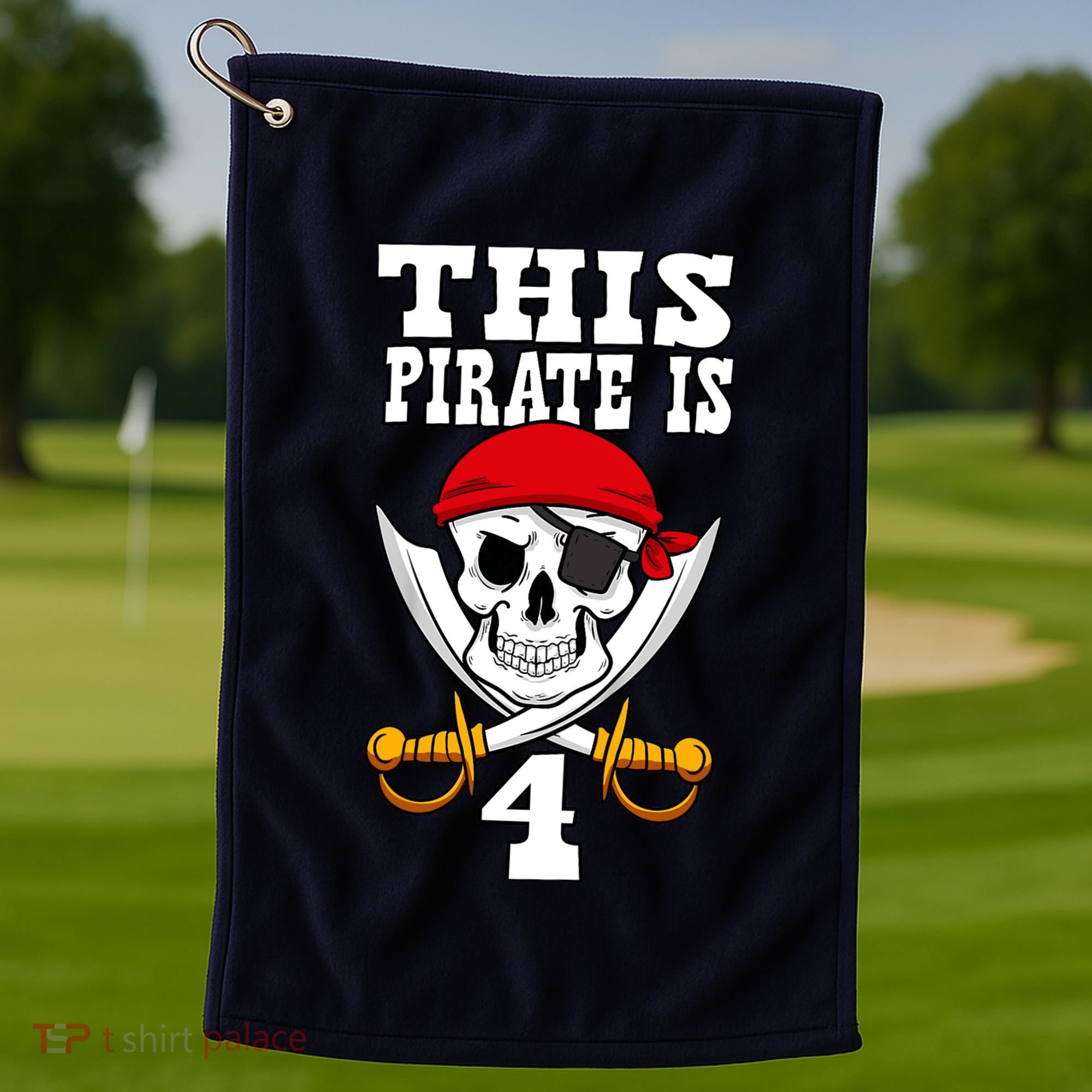 This Pirate Is 4 Pirate Themed 4th Birthday Party Boy Golf Towel