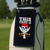 This Pirate Is 4 Pirate Themed 4th Birthday Party Boy Golf Towel thumb 2