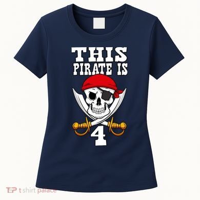 This Pirate Is 4 Pirate Themed 4th Birthday Party Boy Women's T-Shirt