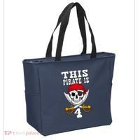 This Pirate Is 4 Pirate Themed 4th Birthday Party Boy Tote Bag thumb 2
