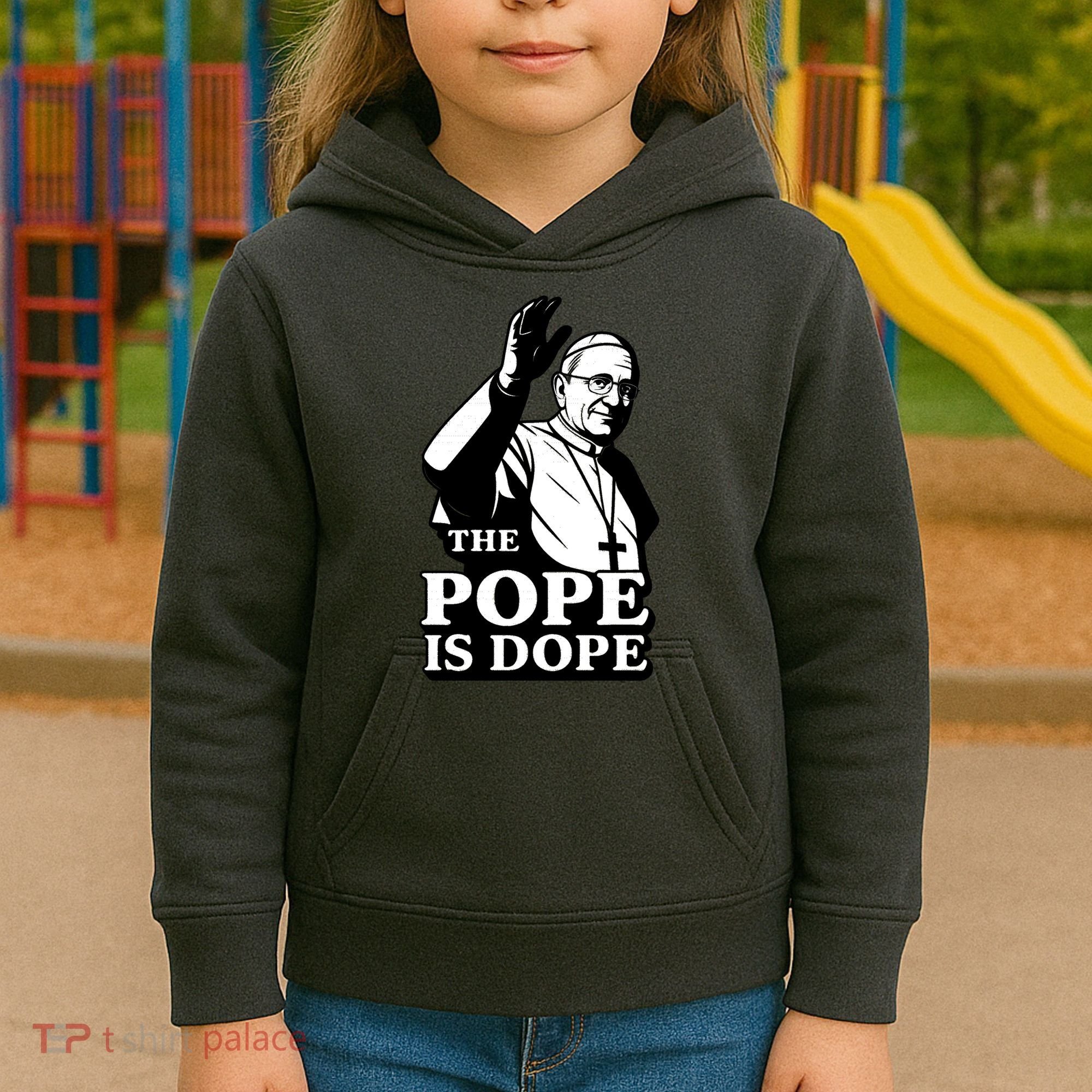 The Pope Is Dope Pope Leo XIV Kids Hoodie