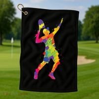 Tennis Player Kids Boy Golf Towel thumb 1