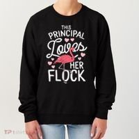 This Principal Loves Her Flock Flamingo Teacher School Gift Women's Sweatshirt thumb 0