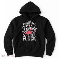 This Principal Loves Her Flock Flamingo Teacher School Gift Hoodie thumb 0
