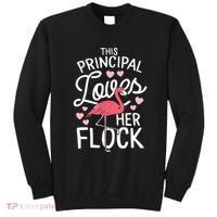This Principal Loves Her Flock Flamingo Teacher School Gift Sweatshirt thumb 0