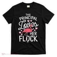 This Principal Loves Her Flock Flamingo Teacher School Gift T-Shirt thumb 0