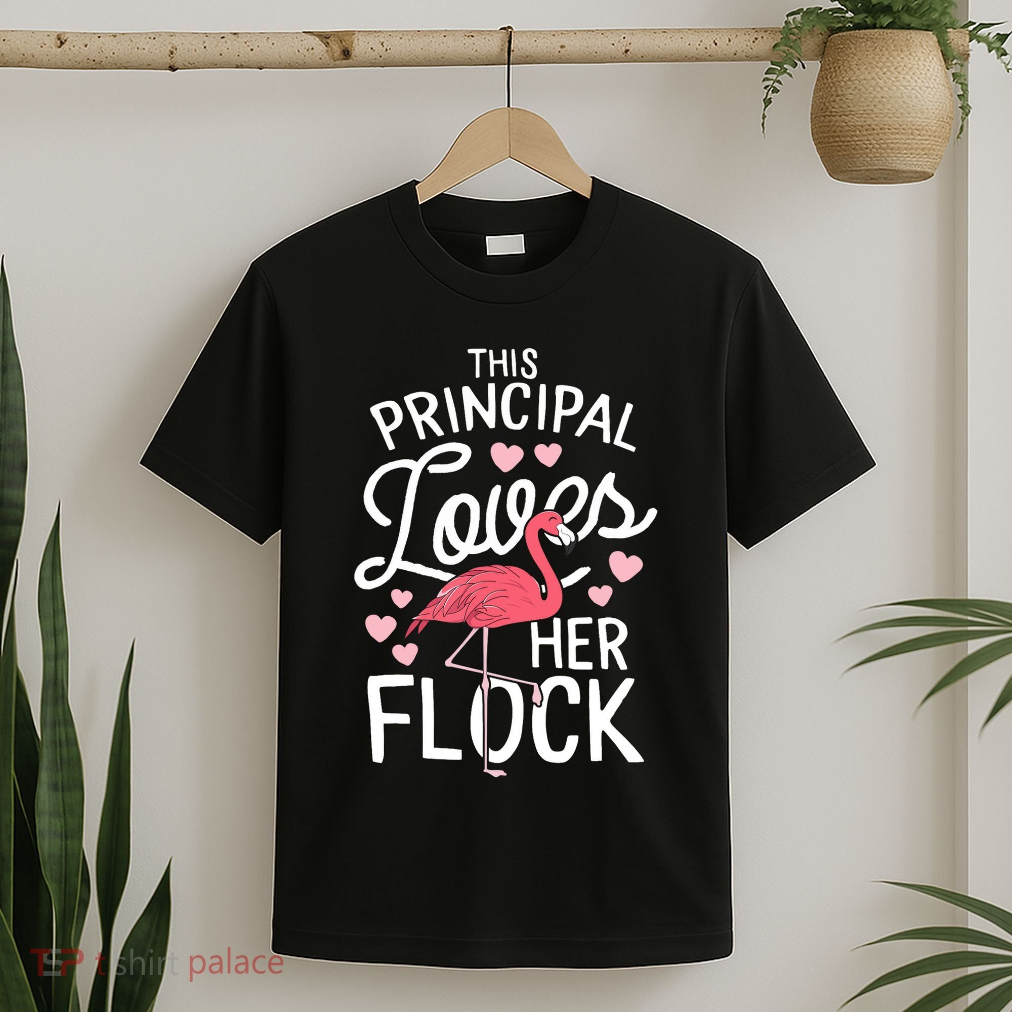 This Principal Loves Her Flock Flamingo Teacher School Gift T-Shirt