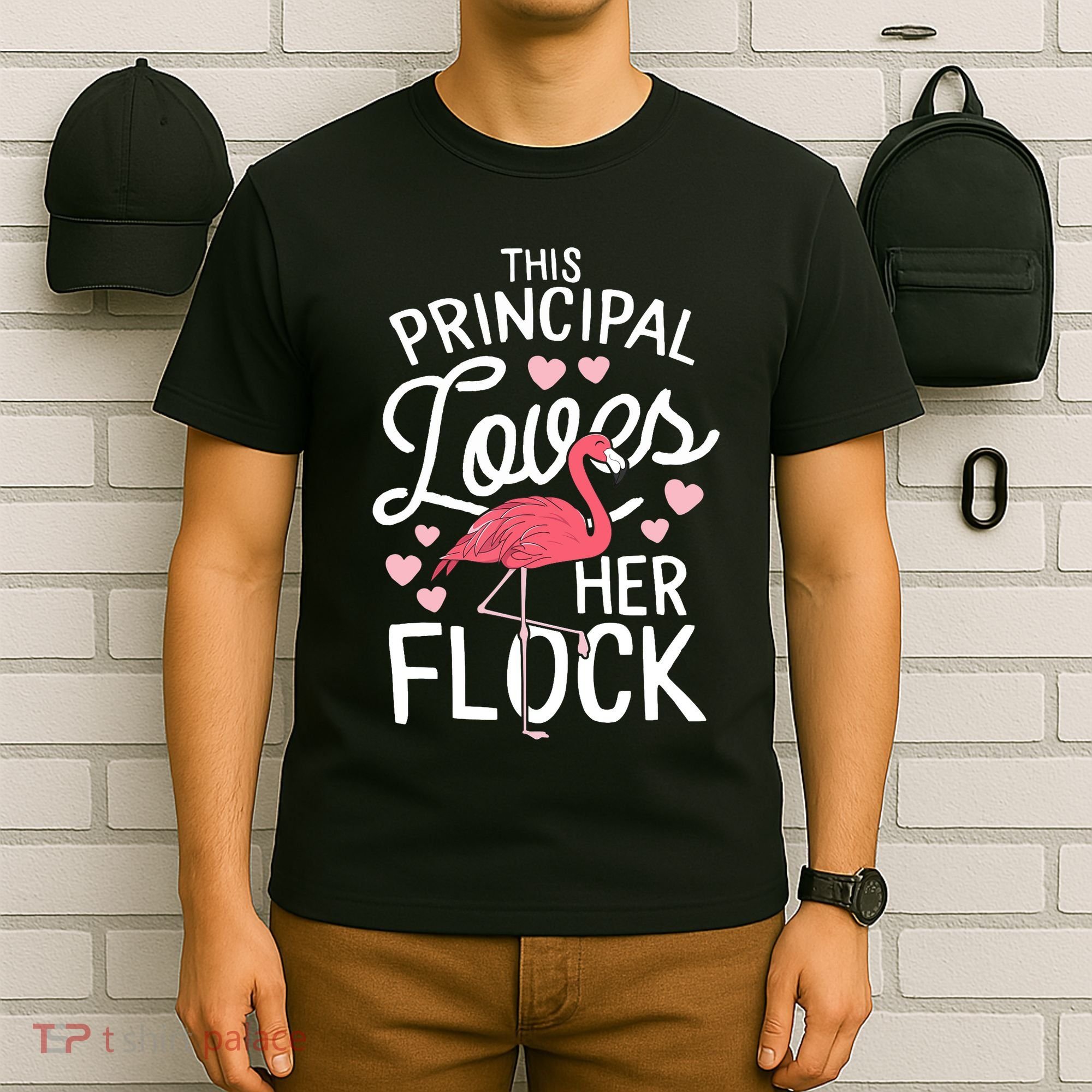 This Principal Loves Her Flock Flamingo Teacher School Gift T-Shirt