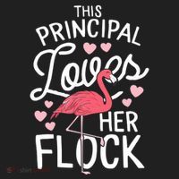 This Principal Loves Her Flock Flamingo Teacher School Gift Beanie thumb 2