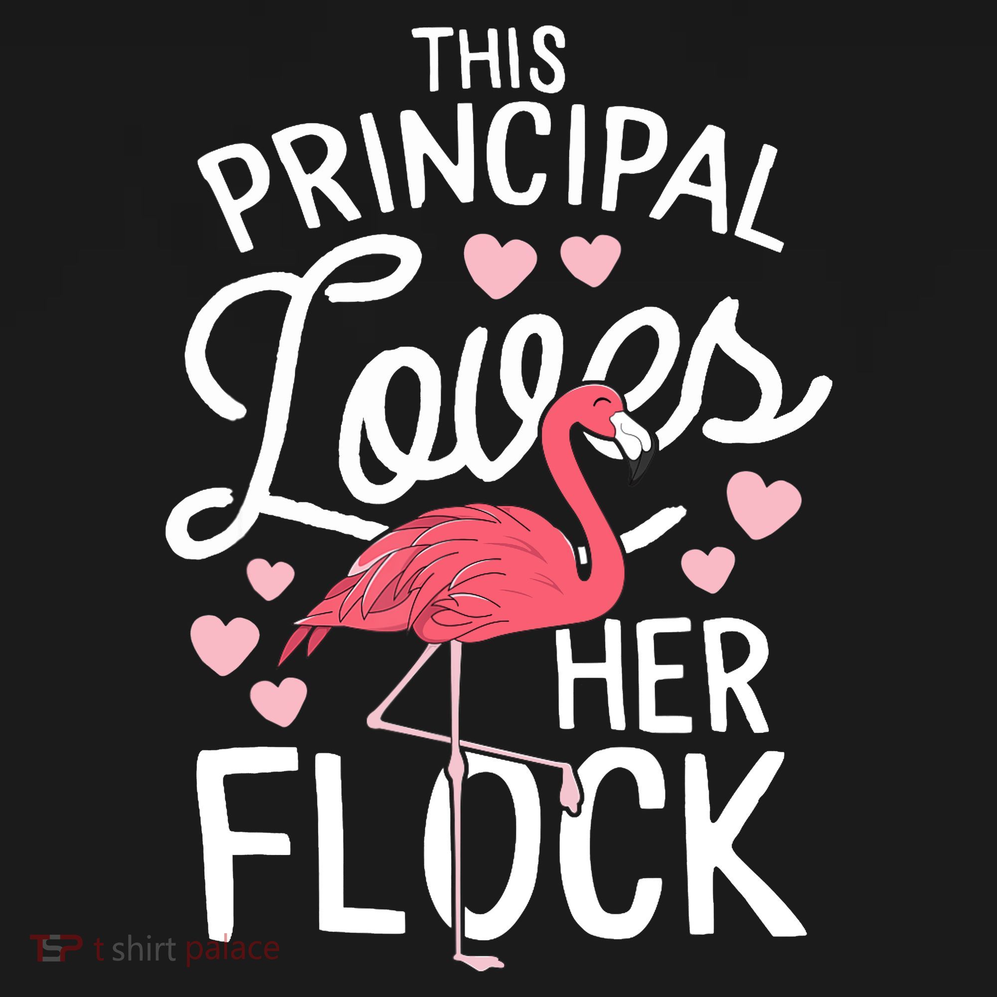 This Principal Loves Her Flock Flamingo Teacher School Gift Women's Hoodie