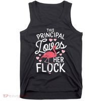 This Principal Loves Her Flock Flamingo Teacher School Gift Tank Top thumb 0