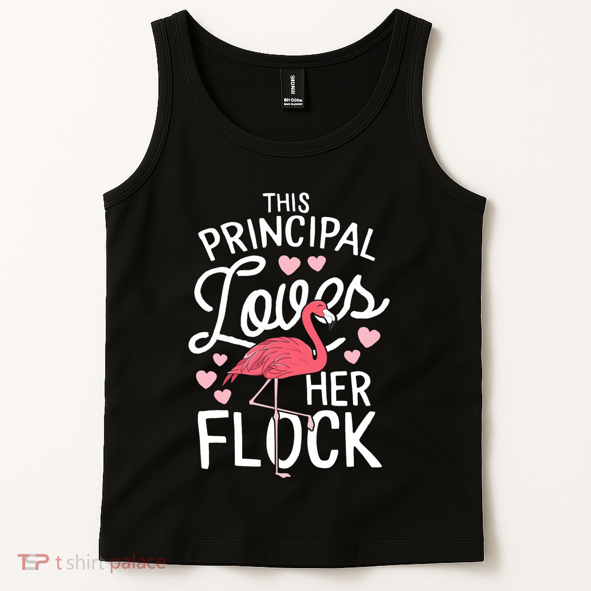 This Principal Loves Her Flock Flamingo Teacher School Gift Tank Top