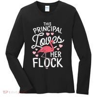 This Principal Loves Her Flock Flamingo Teacher School Gift Women's Long Sleeve Shirt thumb 0