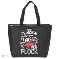 This Principal Loves Her Flock Flamingo Teacher School Gift Tote Bag thumb 0