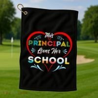 This Principal Loves Her School Head Teacher Headistress Golf Towel thumb 1