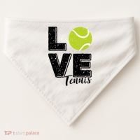 Tennis Player Lover I Love Tennis Gift USA-Made Doggie Bandana thumb 0