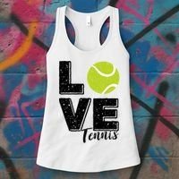 Tennis Player Lover I Love Tennis Gift Women's Tank Top thumb 3