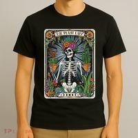 The Plant Lady Funny Mystic Skeleton Tarot Cards Plant Lover T-Shirt thumb 3
