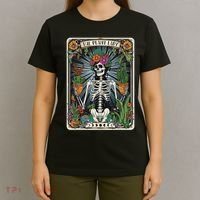 The Plant Lady Funny Mystic Skeleton Tarot Cards Plant Lover T-Shirt thumb 4