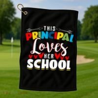 This Principal Loves Her School Principal Day Best Principal Cute Gift Golf Towel thumb 1