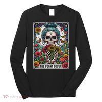 The Plant Lover Tarot Card Skeleton Flower Gardening Long Sleeve Shirt thumb 0