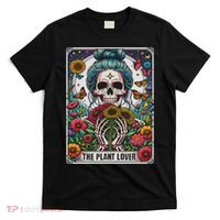 The Plant Lover Tarot Card Skeleton Flower Gardening T-Shirt thumb 0
