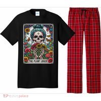 The Plant Lover Tarot Card Skeleton Flower Gardening Pajama Set thumb 0