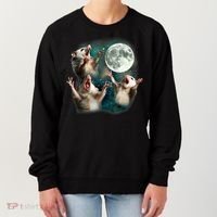 Three Possum Moon | 3 Opossum Funny Weird Cursed Meme Women's Sweatshirt thumb 0