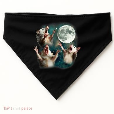 Three Possum Moon | 3 Opossum Funny Weird Cursed Meme USA-Made Doggie Bandana