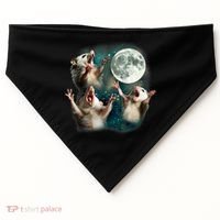 Three Possum Moon | 3 Opossum Funny Weird Cursed Meme USA-Made Doggie Bandana thumb 0