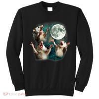 Three Possum Moon | 3 Opossum Funny Weird Cursed Meme Sweatshirt thumb 0