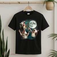 Three Possum Moon | 3 Opossum Funny Weird Cursed Meme T-Shirt thumb 2