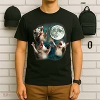 Three Possum Moon | 3 Opossum Funny Weird Cursed Meme T-Shirt thumb 6