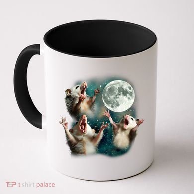 Three Possum Moon | 3 Opossum Funny Weird Cursed Meme Coffee Mug