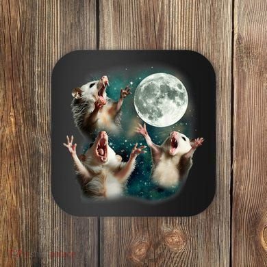 Three Possum Moon | 3 Opossum Funny Weird Cursed Meme Coaster