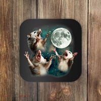 Three Possum Moon | 3 Opossum Funny Weird Cursed Meme Coaster thumb 0