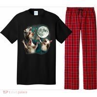 Three Possum Moon | 3 Opossum Funny Weird Cursed Meme Pajama Set thumb 0