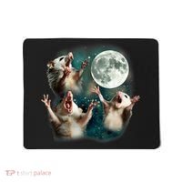 Three Possum Moon | 3 Opossum Funny Weird Cursed Meme Mousepad thumb 0