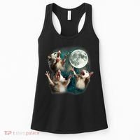 Three Possum Moon | 3 Opossum Funny Weird Cursed Meme Women's Tank Top thumb 0