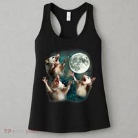 Three Possum Moon | 3 Opossum Funny Weird Cursed Meme Women's Tank Top thumb 3