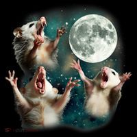 Three Possum Moon | 3 Opossum Funny Weird Cursed Meme Women's Tank Top thumb 5