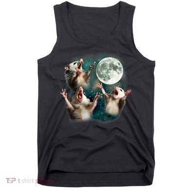 Three Possum Moon | 3 Opossum Funny Weird Cursed Meme Tank Top