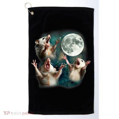 Three Possum Moon | 3 Opossum Funny Weird Cursed Meme Golf Towel