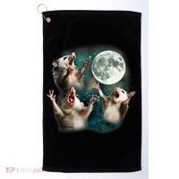 Three Possum Moon | 3 Opossum Funny Weird Cursed Meme Golf Towel thumb 0