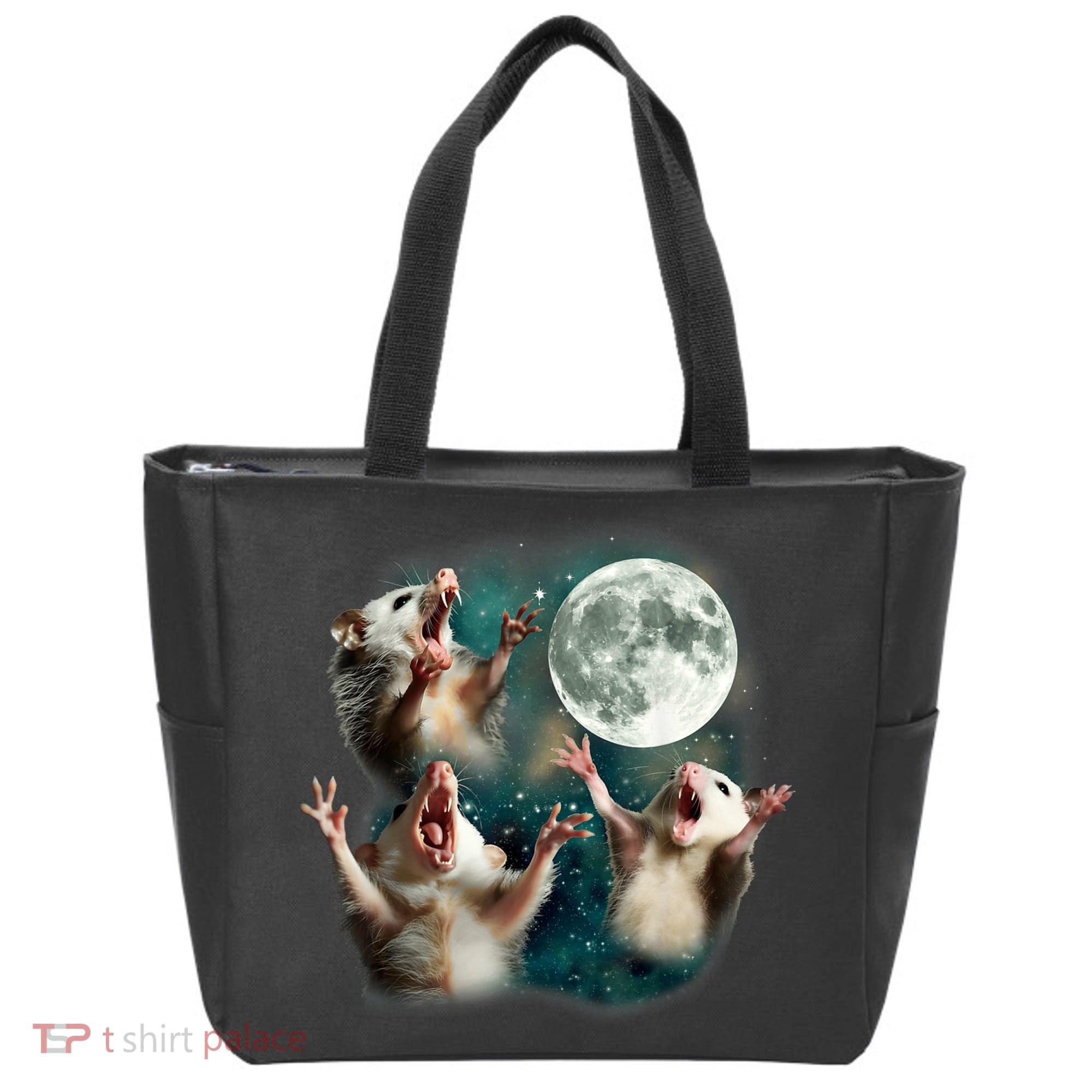 Three Possum Moon | 3 Opossum Funny Weird Cursed Meme Tote Bag