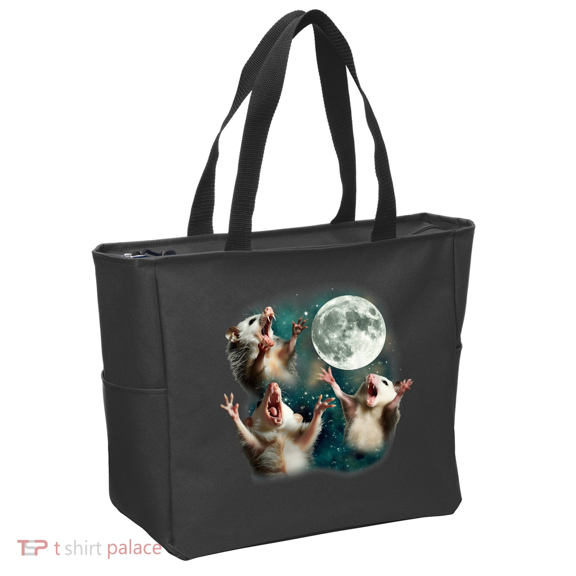 Three Possum Moon | 3 Opossum Funny Weird Cursed Meme Tote Bag