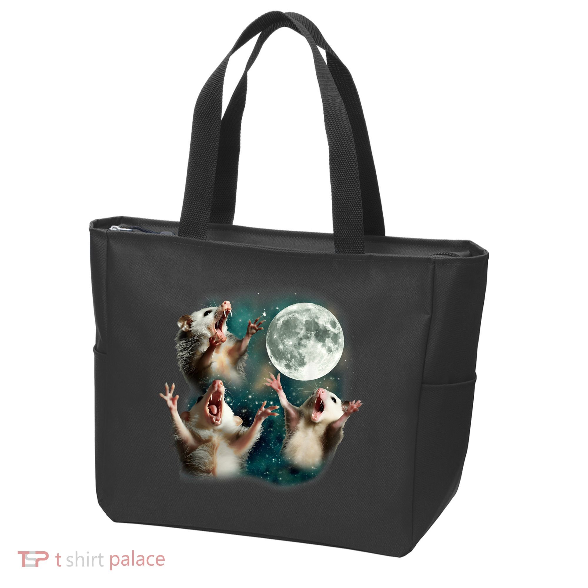 Three Possum Moon | 3 Opossum Funny Weird Cursed Meme Tote Bag