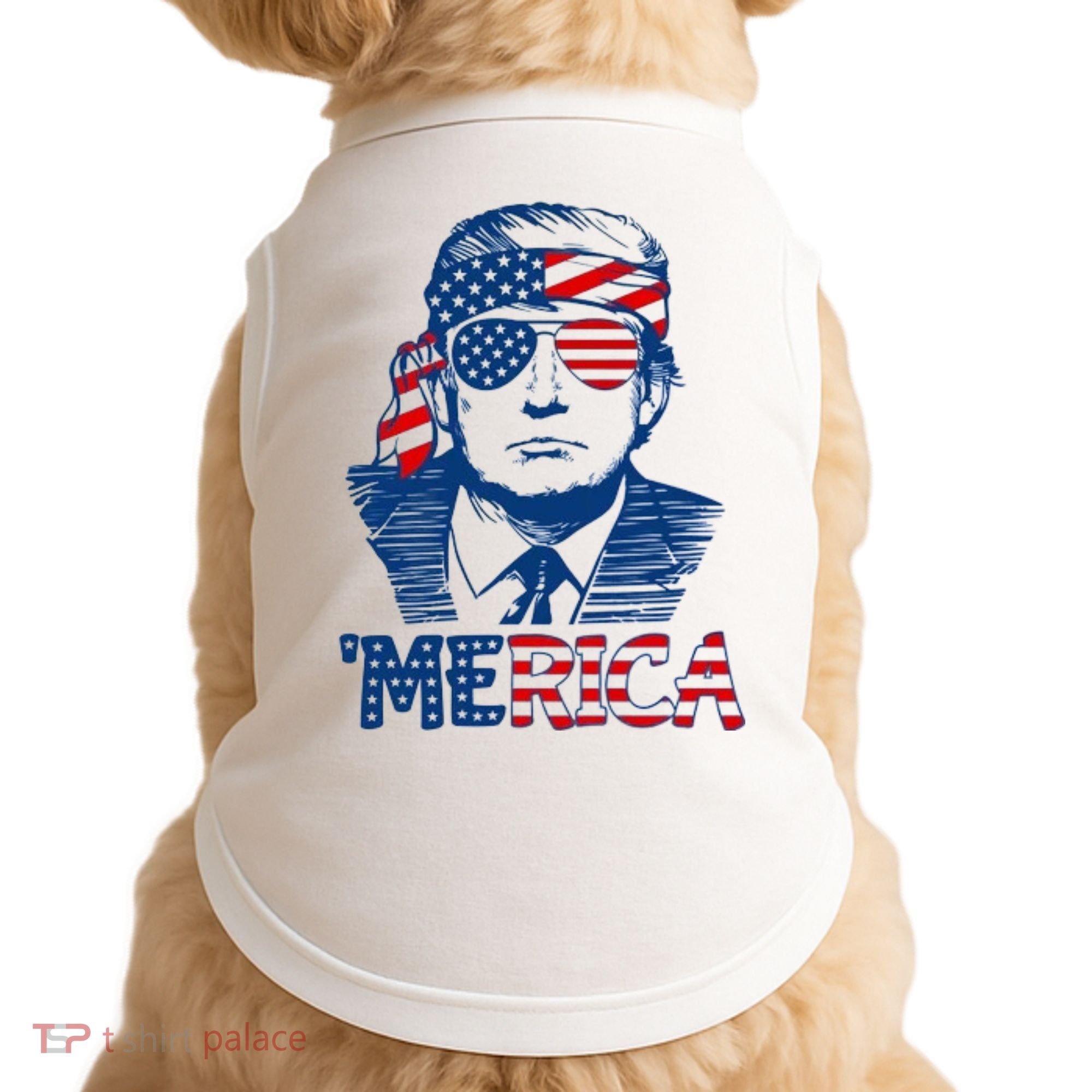 Trump Patriotic Merica Doggie Tank